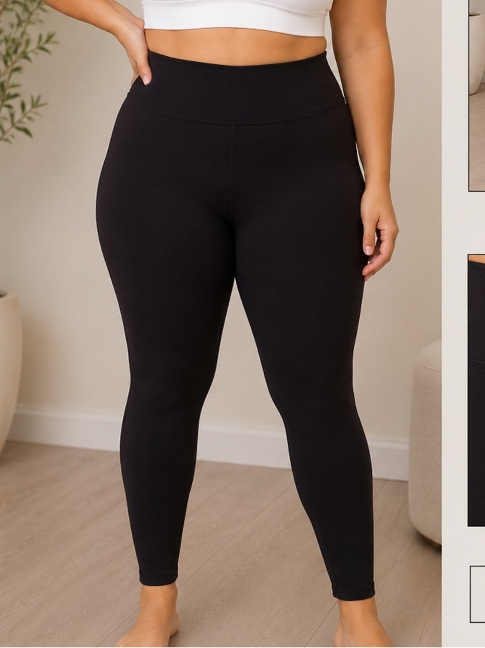 Black Stretch Leggings LARGE